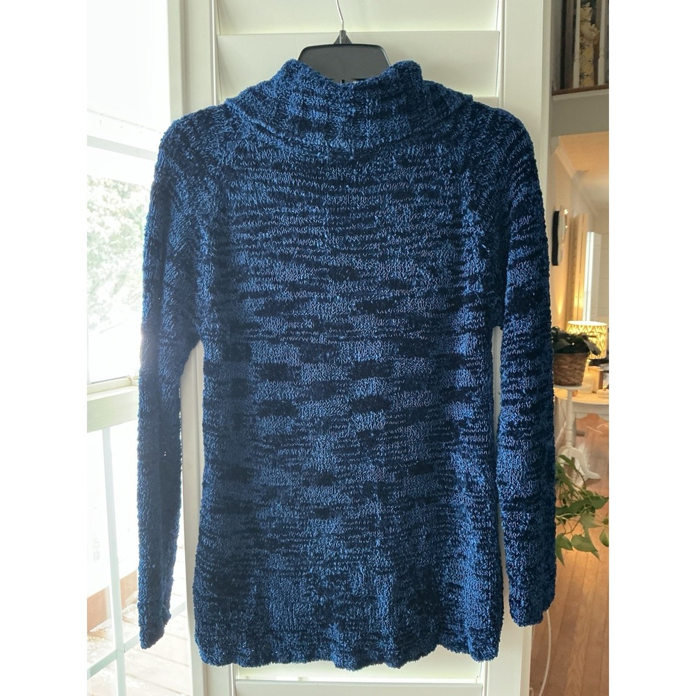 Womens Turtleneck Pullover Sweater Size M Pursuits Ltd Blue